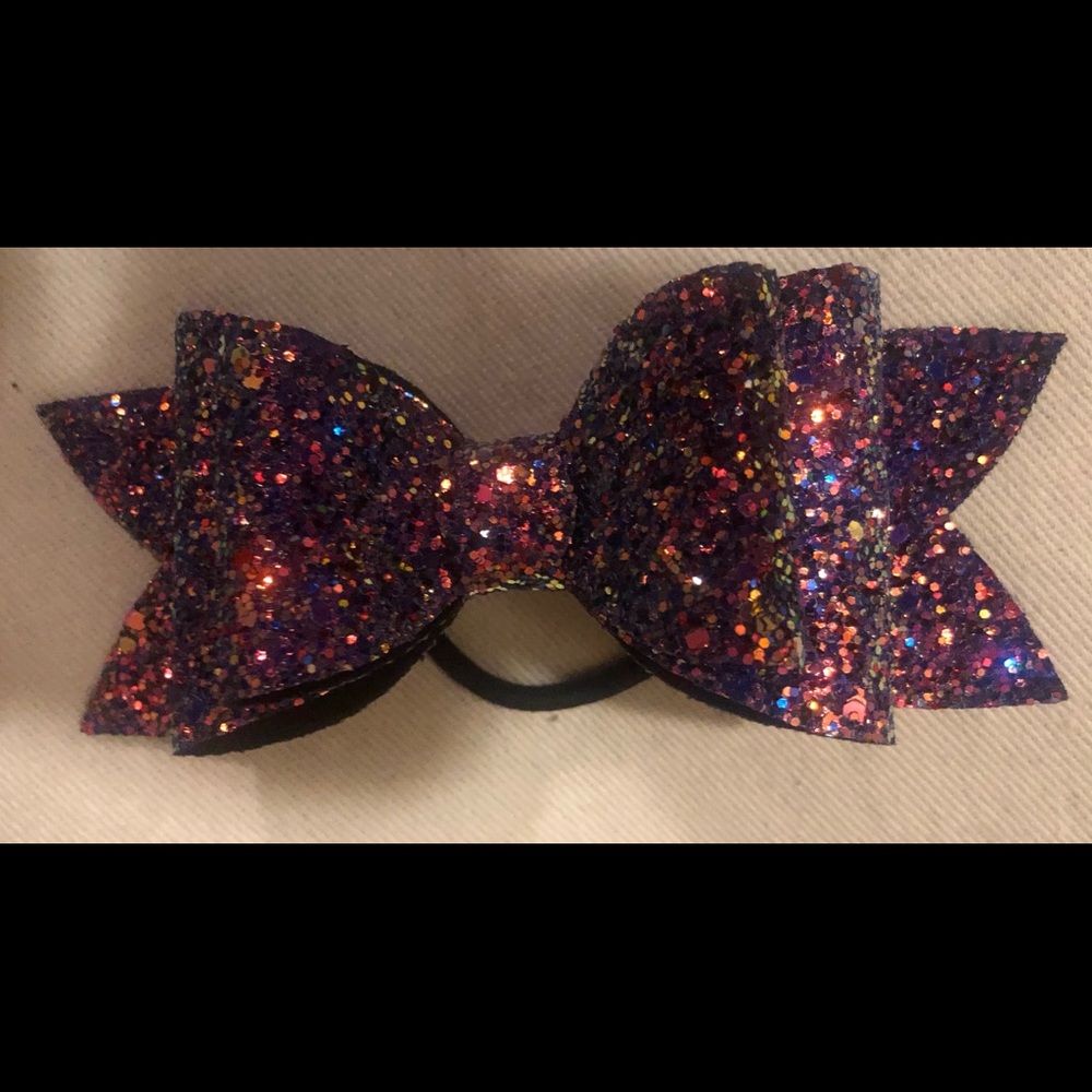 Cheer Glitter Hair Bow
